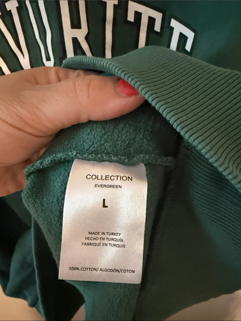 Favorite Daughter Dark Green Crewneck Sweatshirt Large - Picture 3 of 4